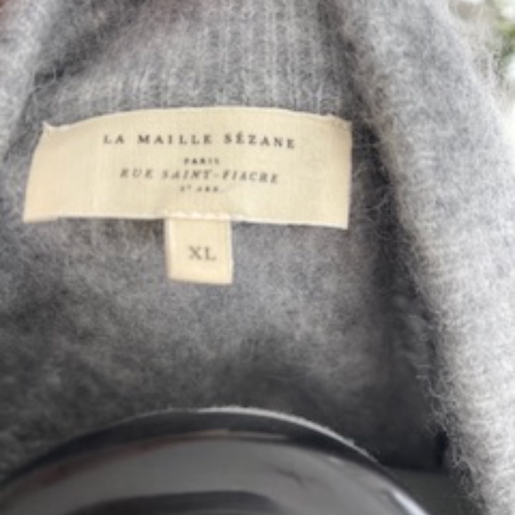 Sezane Grey Alpaca V-Neck Sweater - Cody - XL - Picture 2 of 3